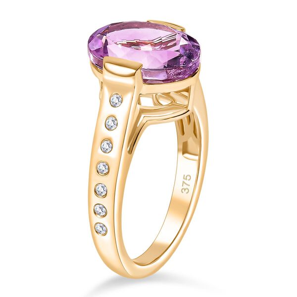 AAA Martha Rocha Kunzite, Weißer Diamant Ring 375 Gold (Größe 18.00) ca. 5,38 ct image number 5