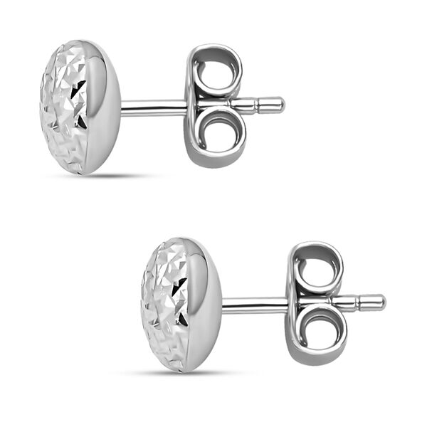 Vicenza Kollektion - Diamantschliff Kugel-Ohrstecker, 375 Wei&szlig;gold image number 1