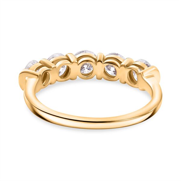 Moissanit Ring, 925 Silber 750 Gelbgold Vermeil - 1,13 ct. image number 6