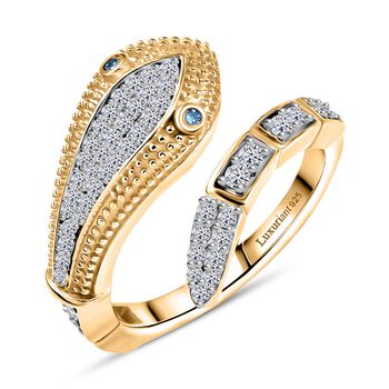 LUXURIANT SI-GH Labor Diamant Ring, 925 Silber 750 Gelbgold Vermeil - 0,50 ct.
