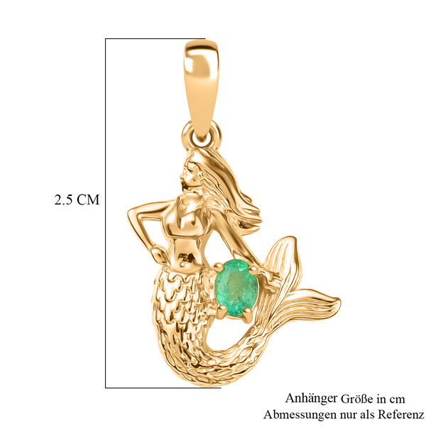 Gemfields Kagem Sambischer Smaragd Anhänger 925 Silber 750 Gelb Vergoldet ca. 0.20 ct image number 5