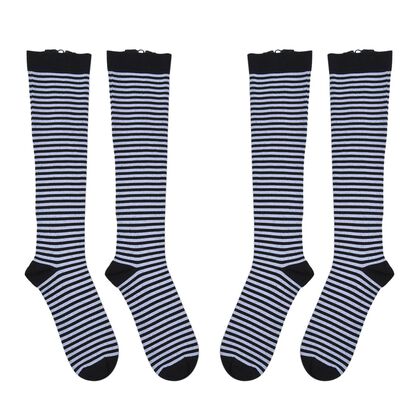 2er-Set Rei&szlig;verschluss-Socken aus Spandex und Nylon, 38cm L&auml;nge, L/XL, Schwarz-Wei&szlig;