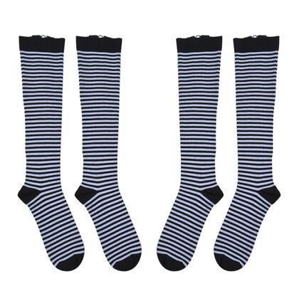 2er-Set Reißverschluss-Socken, 38cm Länge, S/M, Schwarz-Weiß