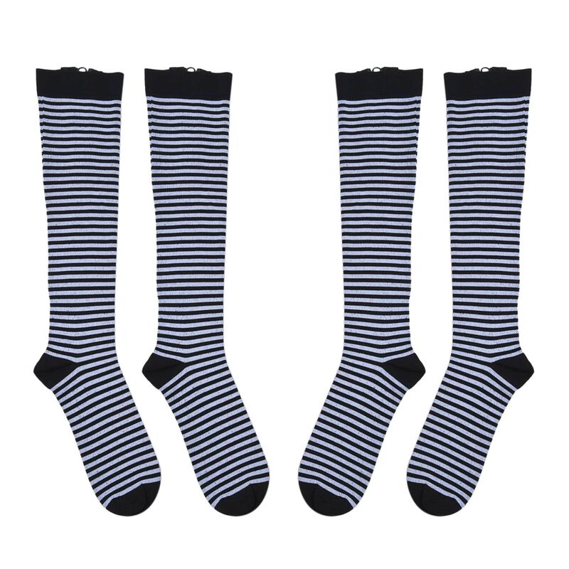 2er-Set Reißverschluss-Socken, 38cm Länge, S/M, Schwarz-Weiß image number 0