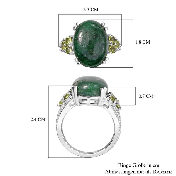Gr&uuml;ner Aventurin und Peridot Ring - 9,82 ct. image number 6