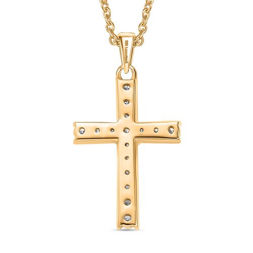 LUXURIANT SI-GH Labor Diamant Anhänger mit 45cm Kette, 925 Silber 750 Gelbgold Vermeil - 0,51 ct. image number 5