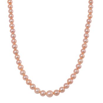 Edison Perle 50cm Halskette, 925 Silber vergoldet