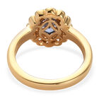 Tansanit und Zirkon Ring 925 Silber vergoldet (Größe 20.00) ca. 0,89 ct image number 5