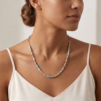 Jade Halskette ca. 50 cm + 5 cm Extender, 316L Edelstahl ca. 62.50 ct