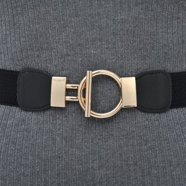 Modischer G&uuml;rtel mit Metallschnalle, Gr&ouml;&szlig;e 4x75 cm, gewebt, Schwarz image number 4