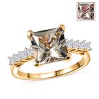 AAA Turkizit, Weißer Diamant Ring 585 Gold (Größe 19.00) ca. 4,41 ct