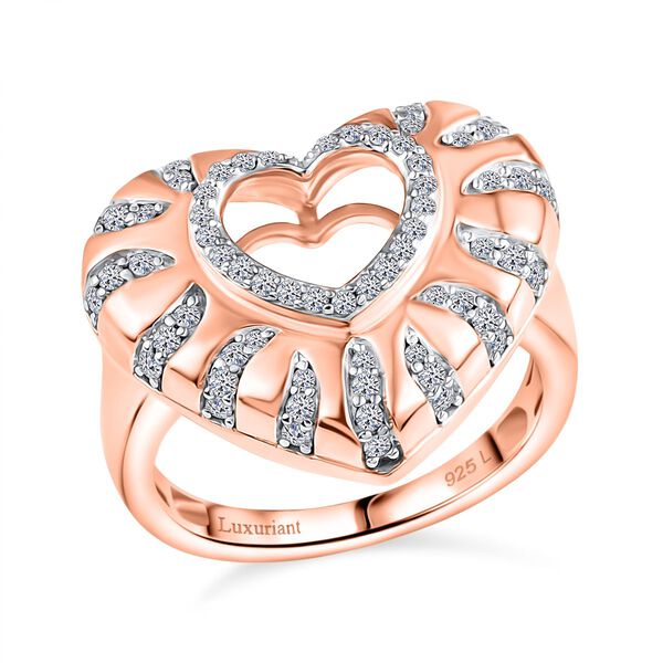 LUXURIANT SI Labor Diamant Ring, 925 Silber E-Beschichtung Ros&eacute;gold - 0,36 ct. image number 4