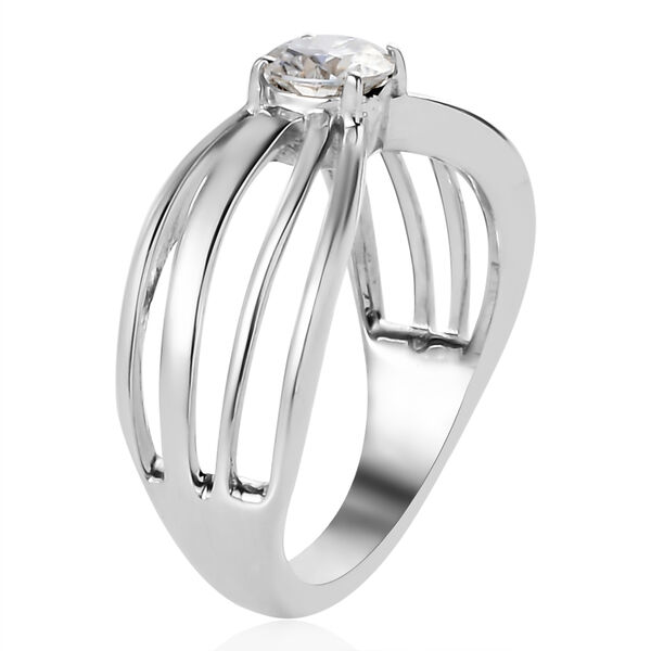 88 Facetten Moissanit-Ring, 925 Silber platiniert  ca. 0,43 ct image number 5