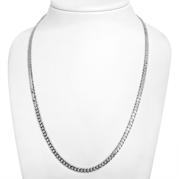 Italienische Diamantschliff Panzerkette, 925 Silber ca. 60 cm ca. 10,70g image number 1