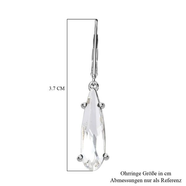 Wei&szlig;er Kristall Ohrringe  Edelstahl image number 6