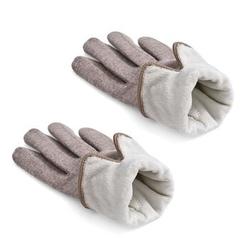 Kaschmir-Handschuhe mit Touchscreen-Funktion, Karomuster, Onesize, Braun