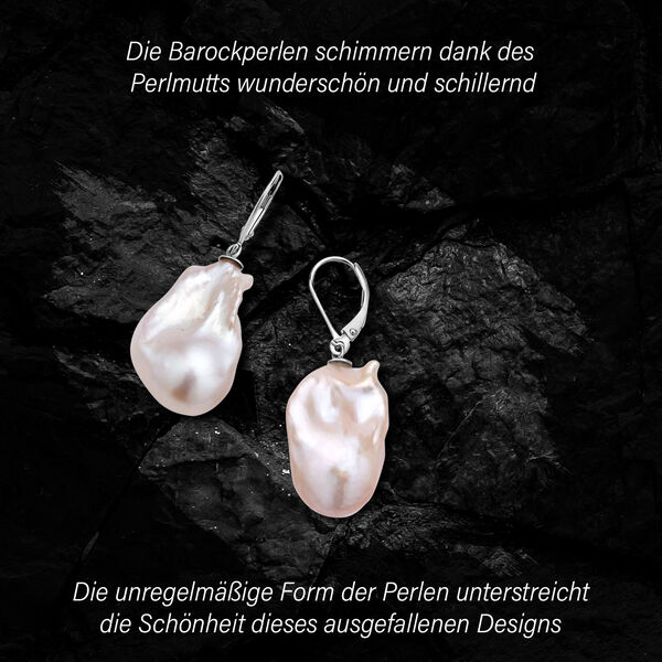 Königin der Edelsteine- Barockperlen-Ohrringe image number 2