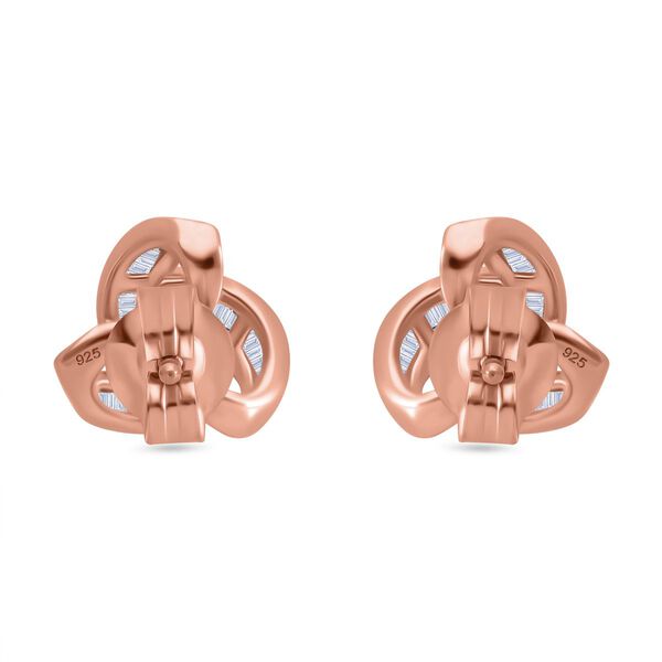 LUXURIANT SI-GH SGL zertifizierte Labor Diamant Liebesknoten Ohrringe, 925 Silber 750 Roségold Vermeil - 0,25 ct. image number 4