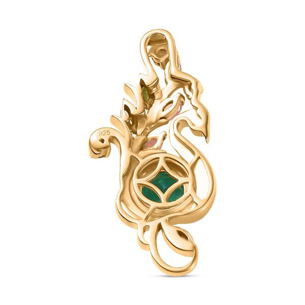 Pfau Quarz Triplett und Multi-Turmalin Anh&auml;nger - 2,08 ct. image number 4