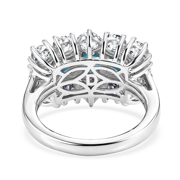 D'Joy Sleeping Beauty T&uuml;rkis Ring 925 Silber Rhodiniert (Gr&ouml;&szlig;e 19.00) ca. 3,56 ct image number 5