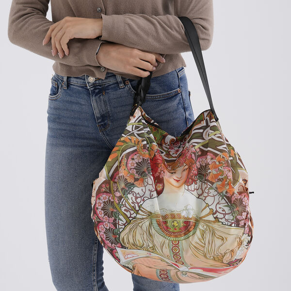 Faltbare Einkaufstasche, Rei&szlig;verschlussfach, 50x70cm, Dunkelgr&uuml;n Rosa M&auml;dchenmotiv image number 3