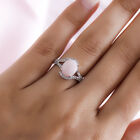 Rosa Opal und weißer Zirkon-Ring, 925 Silber platiniert  ca. 2,52 ct image number 2