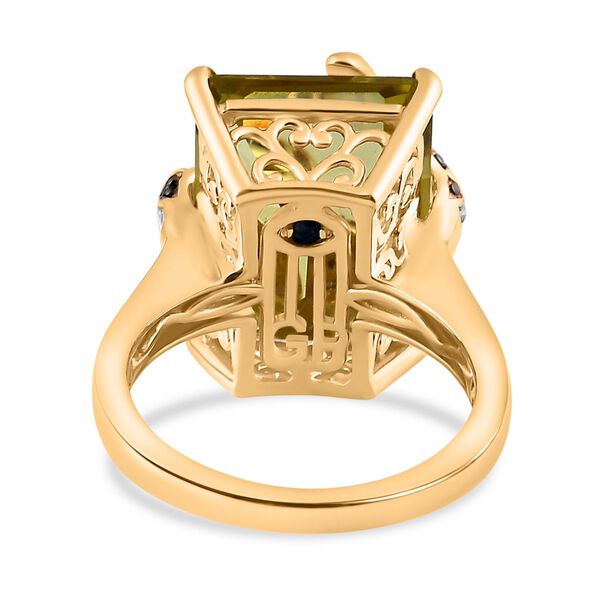 GP Italian Garden Kollektion - Ouro Verde Quarz, Zirkon, schwarzer Spinell und Kanchanaburi blauer Saphir-Ring - 11,66 ct. image number 6