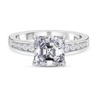 Moissanit Ring 925 Silber rhodiniert (Größe 16.00) ca. 2,93 ct