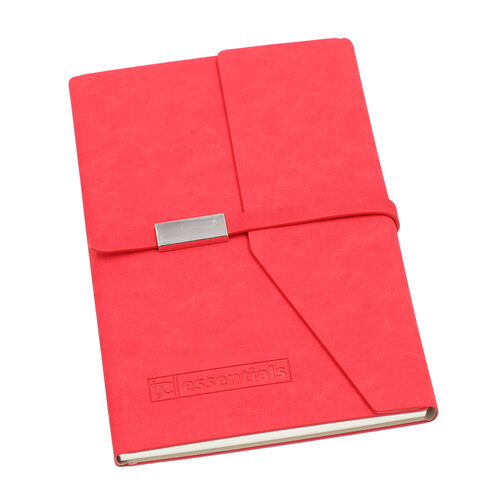 Geschenkidee: Kunstwildleder Notizbuch und Kugelschreiber Set, Größe 21x15 cm, Rot, 2 teilig image number 1