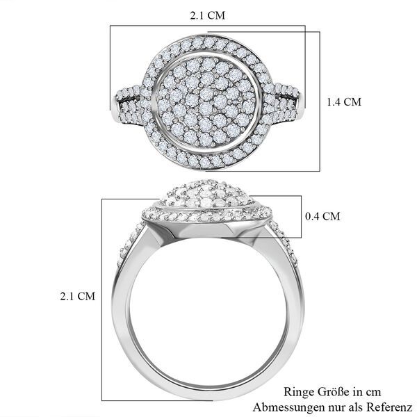 Weißer Diamant Ring, 925 Silber platiniert (Größe 19.00), ca. 0.75 ct image number 7