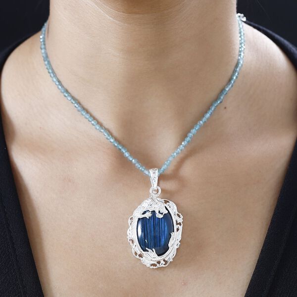 AAA Labradorit und Apatit Halskette, 45 cm - 89,63 ct. image number 3