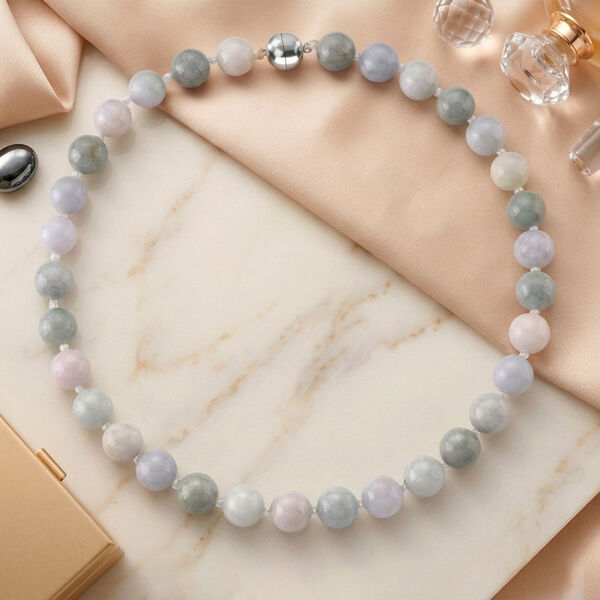 D'Joy Mehrfarbig Jade Halskette ca. 50 cm 925 Silber Rhodiniert ca. 640,00 ct. image number 1