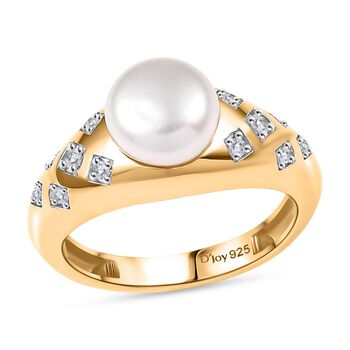 D'Joy S&uuml;&szlig;wasser Perle und Zirkon Ring