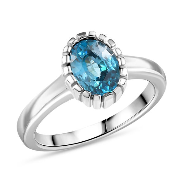 AA Blauer Zirkon Ring 925 Silber rhodiniert (Gr&ouml;&szlig;e 21.00) ca. 1,94 ct image number 3
