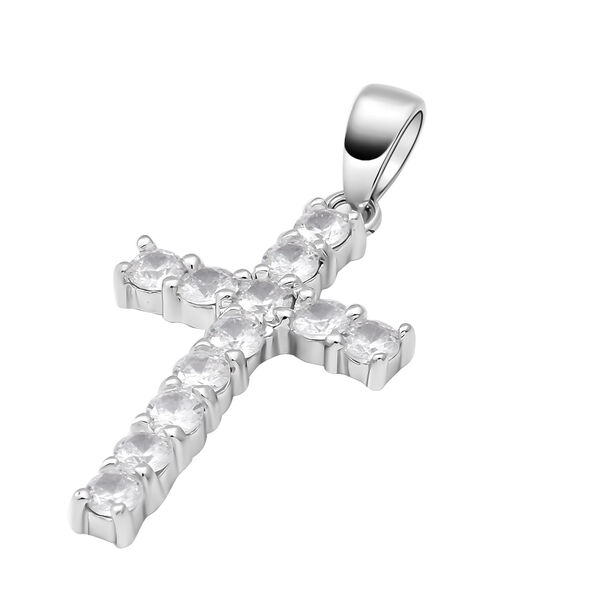 Lustro Stella - weißer Zirkonia Kreuz-Anhänger, 925 Silber rhodiniert ca. 0.43 ct image number 3