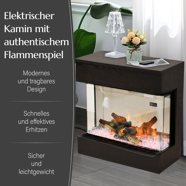Elektrischer Kamin mit Fernbedienung und Einstellbarer Flammen- und Temperaturregulierung image number 1