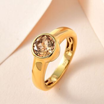 Ceylon kaiserlicher Granat Ring, 925 Silber Gelbgold Vermeil (Gr&ouml;&szlig;e 16.00) ca. 1.62 ct