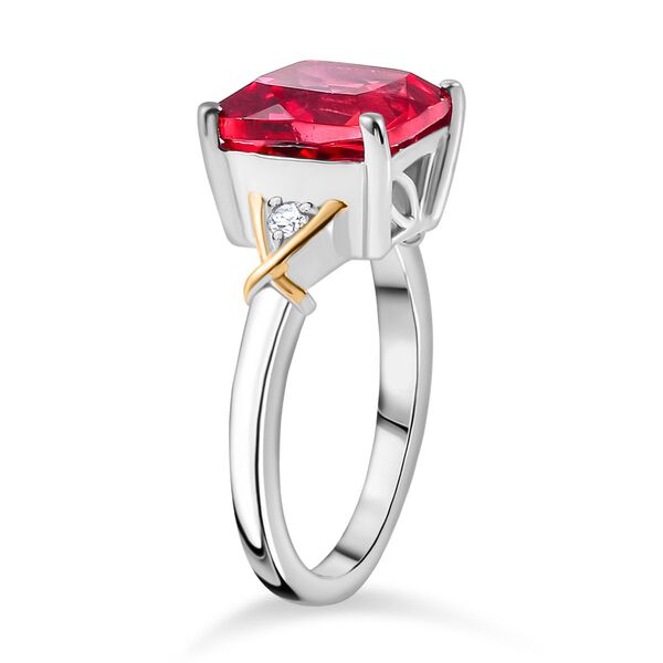 Labor Padparadscha-Saphir und Zirkon Ring - 5,82 ct. image number 4