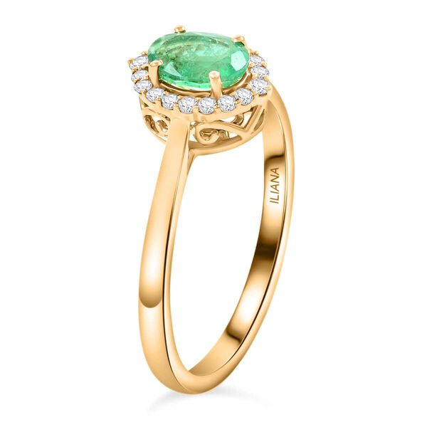 ILIANA AAA Kagem sambischer Smaragd und SI GH Diamant Ring in 750 Gold - 1 ct.&nbsp; image number 5