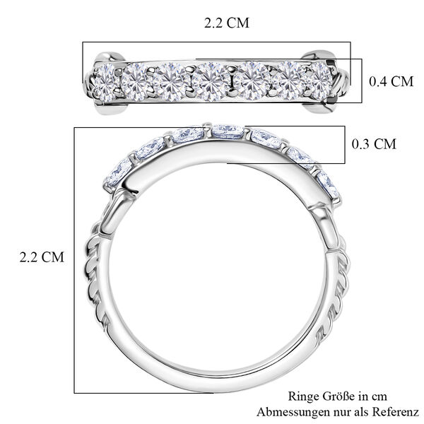 EVER TRUE Moissanit Ring Nickelfreies Messing (Gr&ouml;&szlig;e 17.00) ca. 0,73 ct image number 6