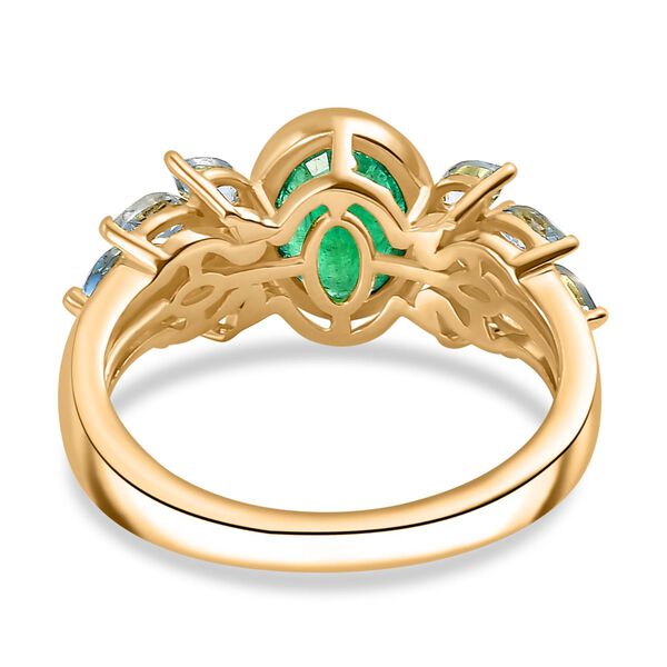 AA Kagem sambischer Smaragd und Aquamarin-Ring - 2 ct. image number 8