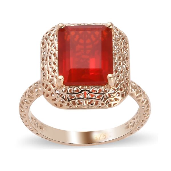 MIRAGE COLLEKTION Mexikanischer Kirschfeuer-Opal Solit&auml;r Ring 375 Gelbgold image number 4