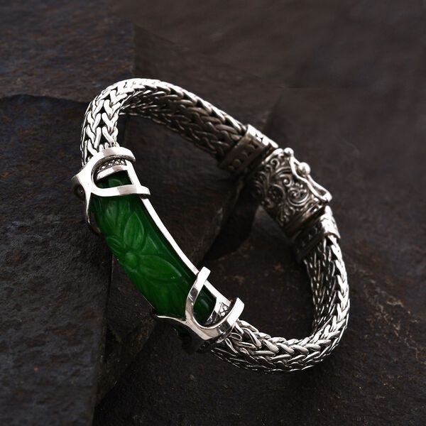 Royal Bali Kollektion- gr&uuml;nes Jade 19cm Armband - 23,70 ct. image number 2