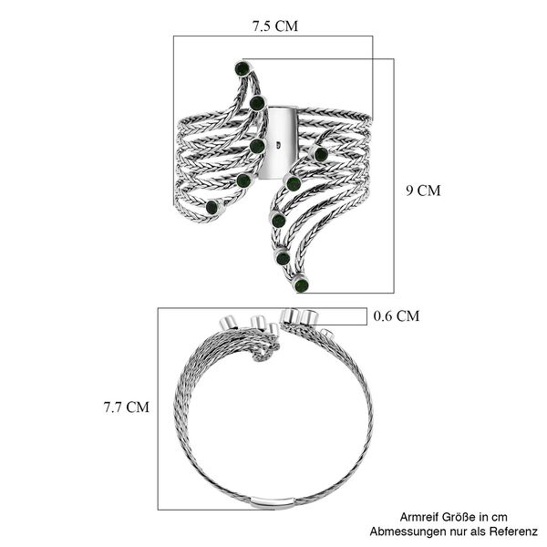 Royal Bali - Natürlicher Chromdiopsid Armreif, ca. 19 cm, 925 Silber ca. 7.00 ct image number 5