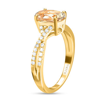 ILIANA AAA Turkizit und Diamant-Ring in 750 Gelbgold - 1,85 ct.
