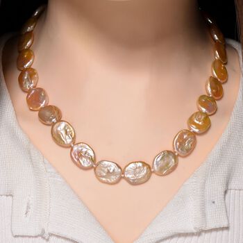 D'Joy Pfirsich Keshi Perle 45+5cm Halskette