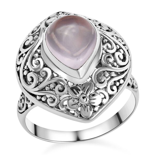 Royal Bali - Rosenuarz-Ring, 925 Silber  ca. 2,90 ct