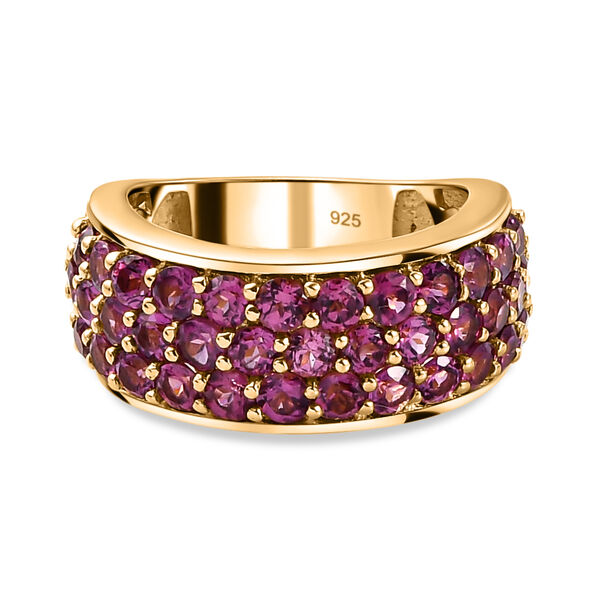 Rhodolith Granat-Ring, 925 Silber vergoldet  ca. 3,26 ct image number 2