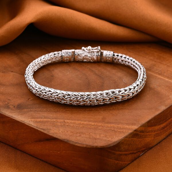 Royal Bali Kollektion- Borobudur Wickelring Trio und Tulang Naga Armband in 925 Silber image number 8