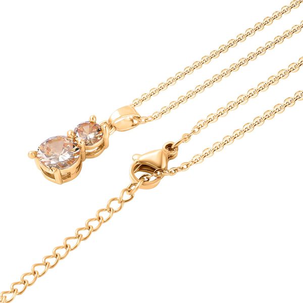 4er Set, Champagner Zirkonia Armband, Anh&auml;nger mit Kette und Ohrringen, Messing ca. 17.60 ct image number 4